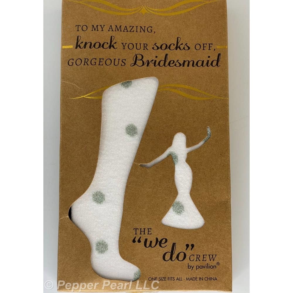 Bridesmaid Gift Socks Knock Your Socks Off Gorgeous One Size Hand Made Polka Dot